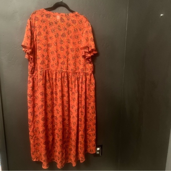 Torrid Floral Pintuck Pleating Chiffon Split Maxi Top Blouse 3 High-Low Dress - Picture 11 of 14